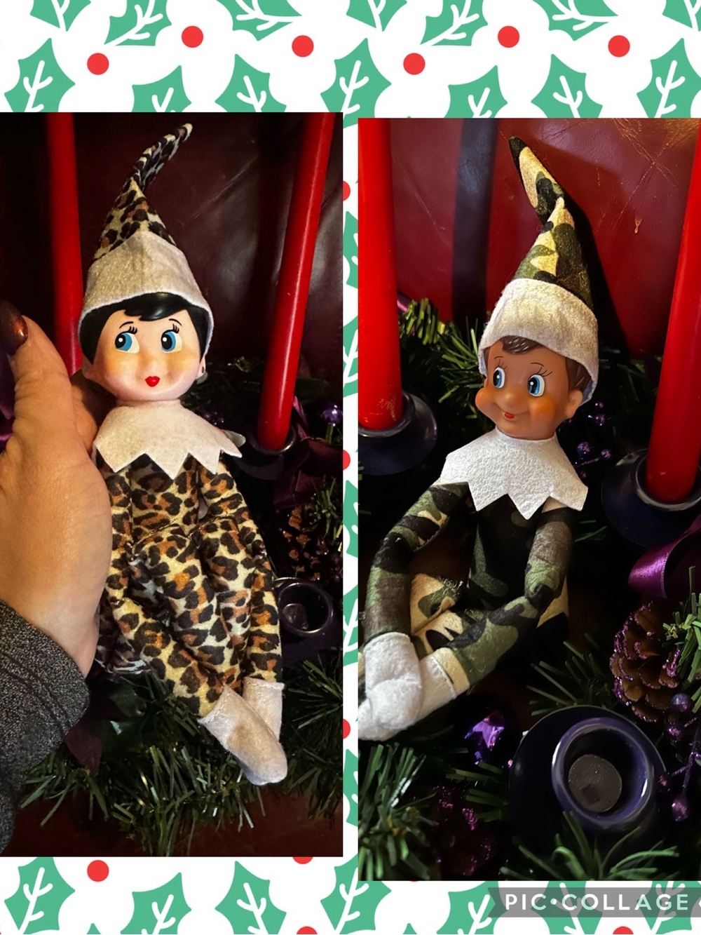 Bundle of Holiday Elf on the Shelf Plush Toys — Leopard & Camo Styles